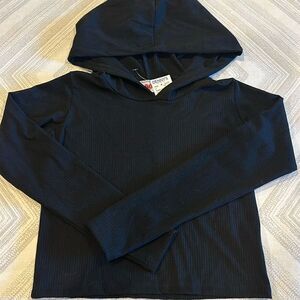 Lucy Little Girls Black Hooded Long Sleeve Top - Size L